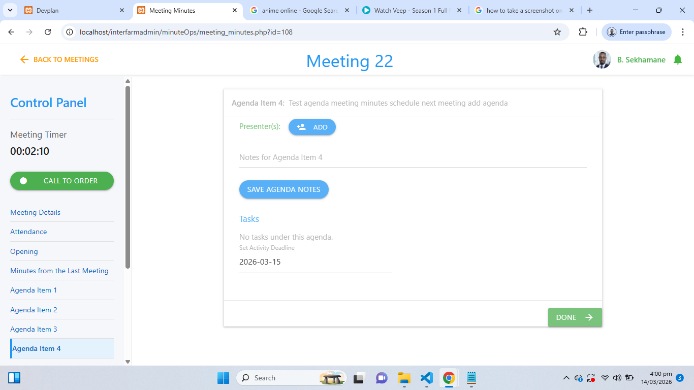 Meeting Operations System